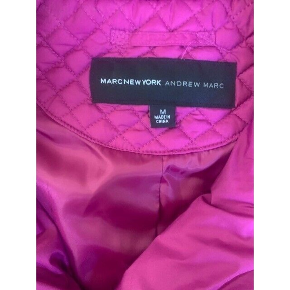 Andrew Marc New York pink Puffer Vest Size Medium Womens Berry Cottage Core - Picture 2 of 6
